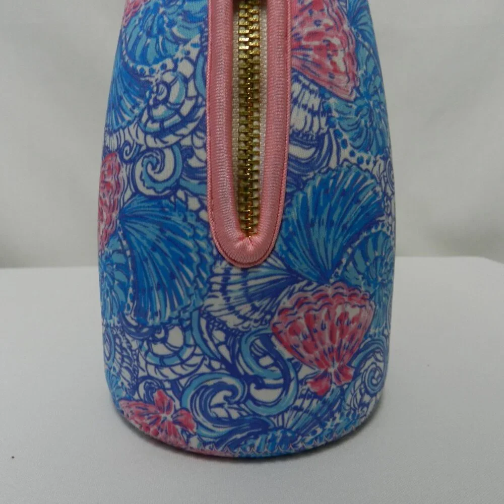 Lilly Pulitzer Raising Shell Glass Carafe Cork stopper & Koozie Sleeve 10
